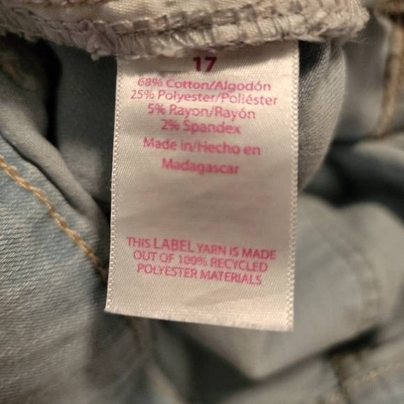 No Boundaries Light Wash Denim  Straight Leg Jeans Size 17 - Picture 5 of 5